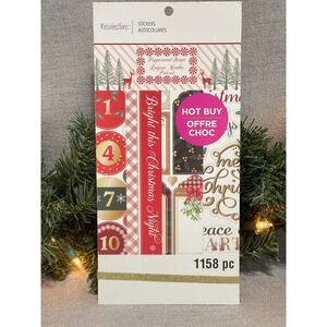 Recollections Peppermint Stripe Christmas Sticker Book Scrapbooking 1158 pc